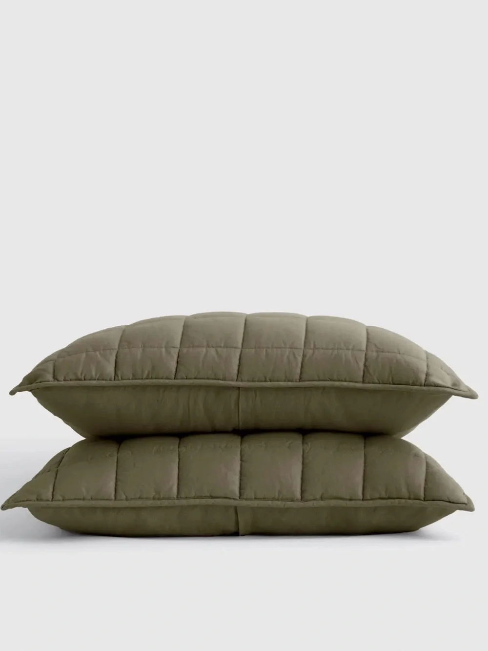 NWOT Dusty Olive European Linen Box King Sham Set - Retail $70